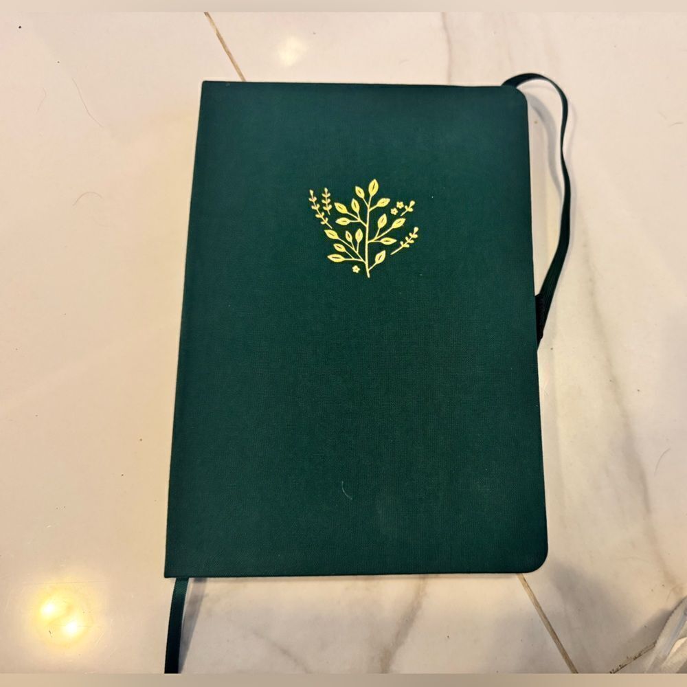 Archer and olive 
Green Journal with Gold Leaf Design#21